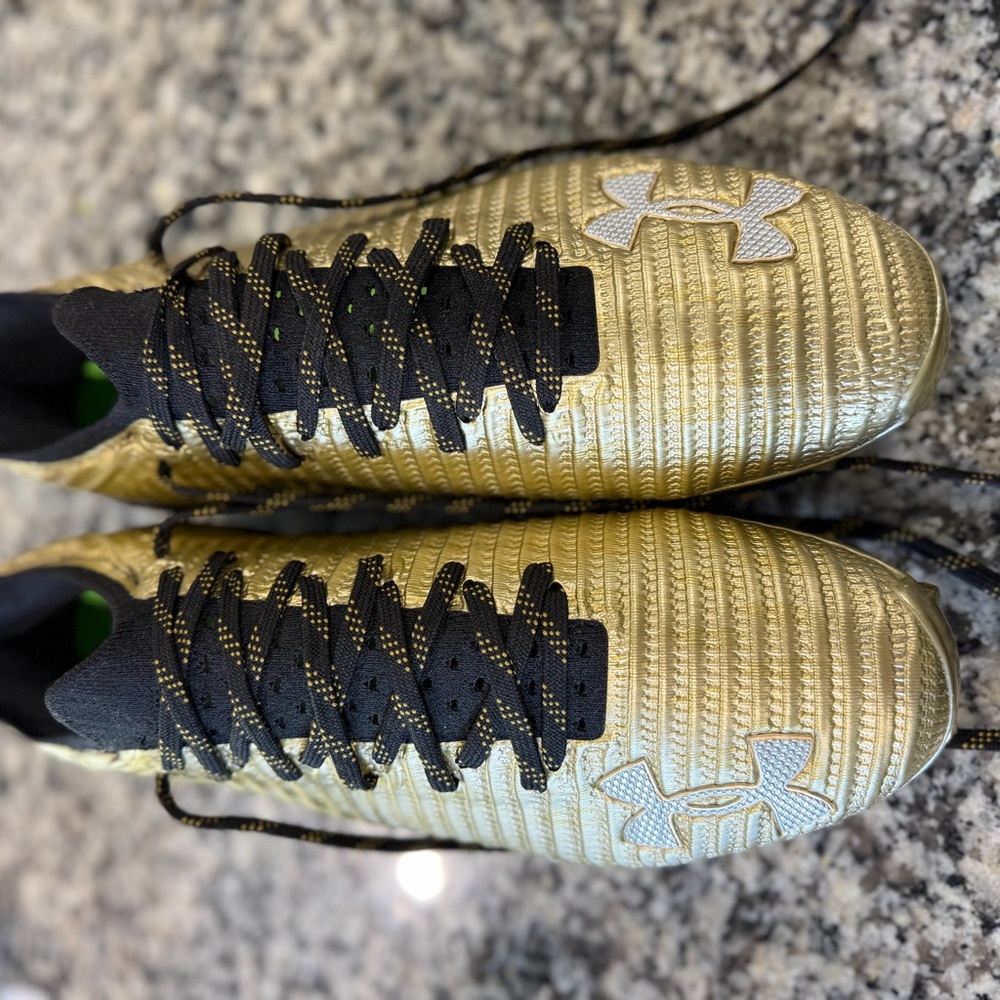 Under Armour Gold and Black Cleats